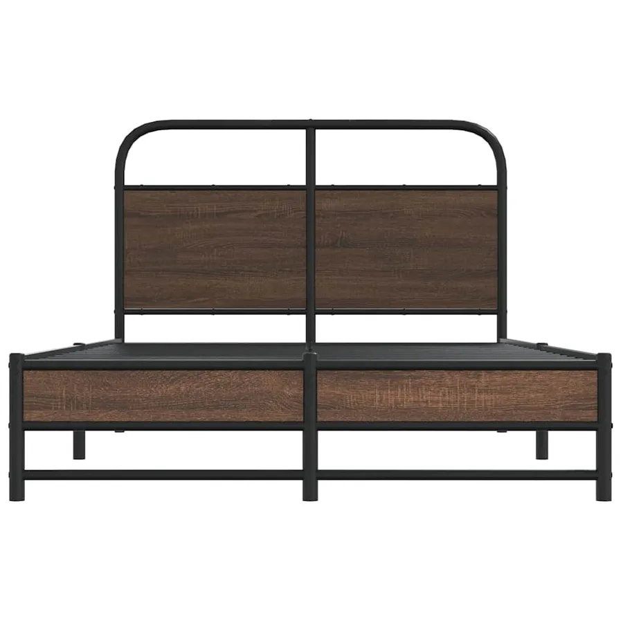 Cadre de lit sans matelas 140x200 cm chêne marron - 5