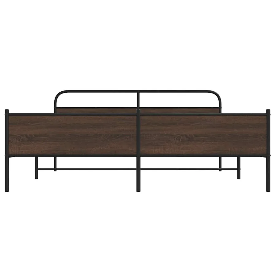 Cadre de lit en métal sans matelas chêne marron 180x200 cm - 5