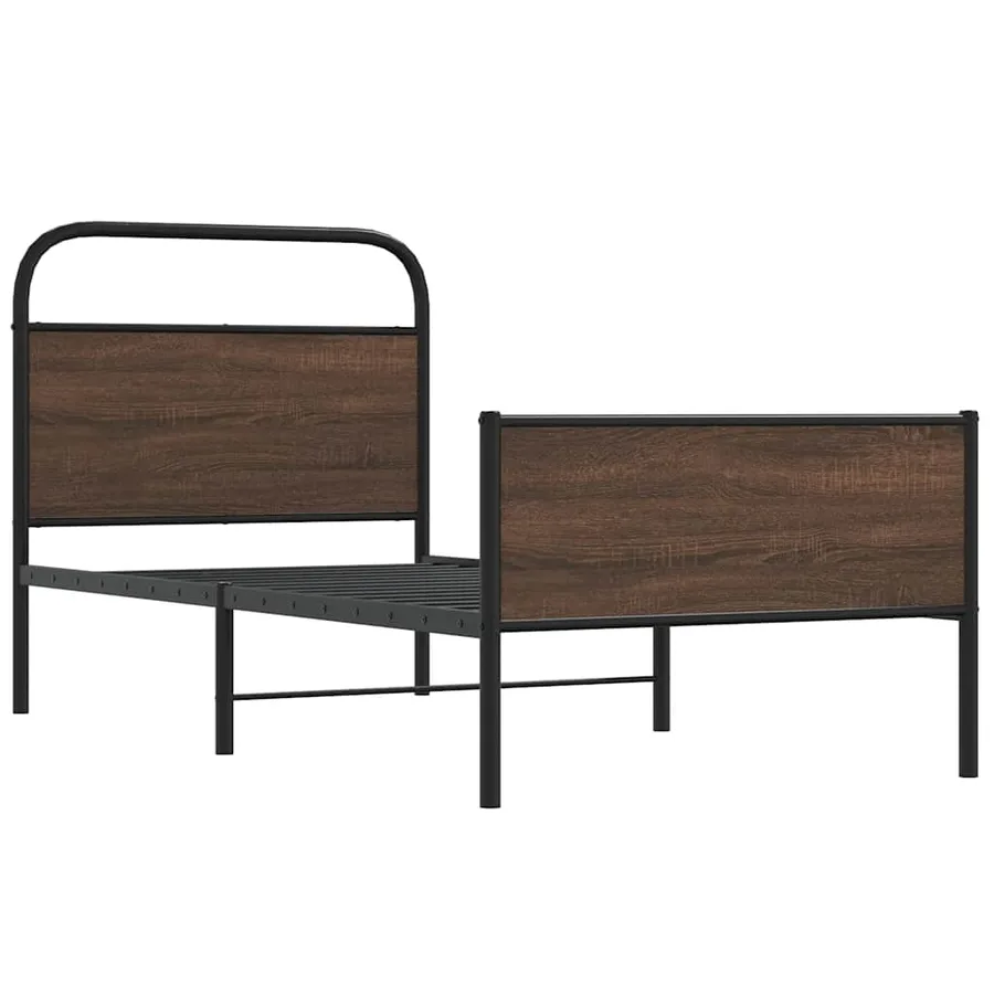 Cadre de lit sans matelas 100x200 cm chêne marron - 3