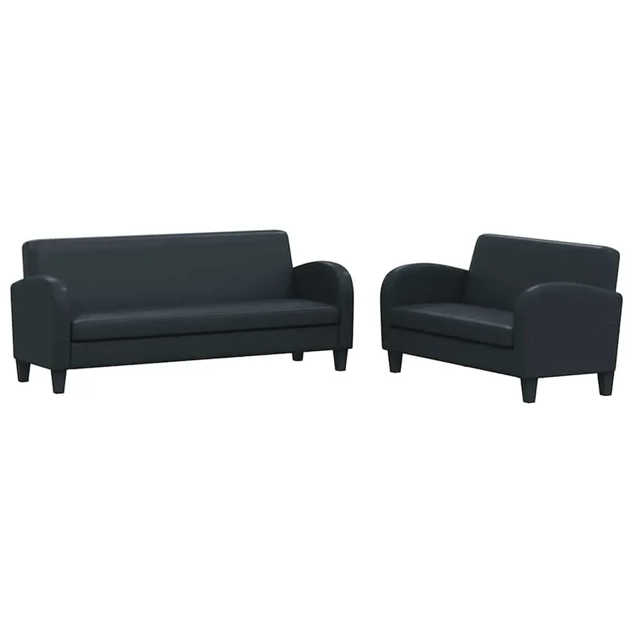 Ensemble de canapés 2 pcs cuir synthétique noir - 2