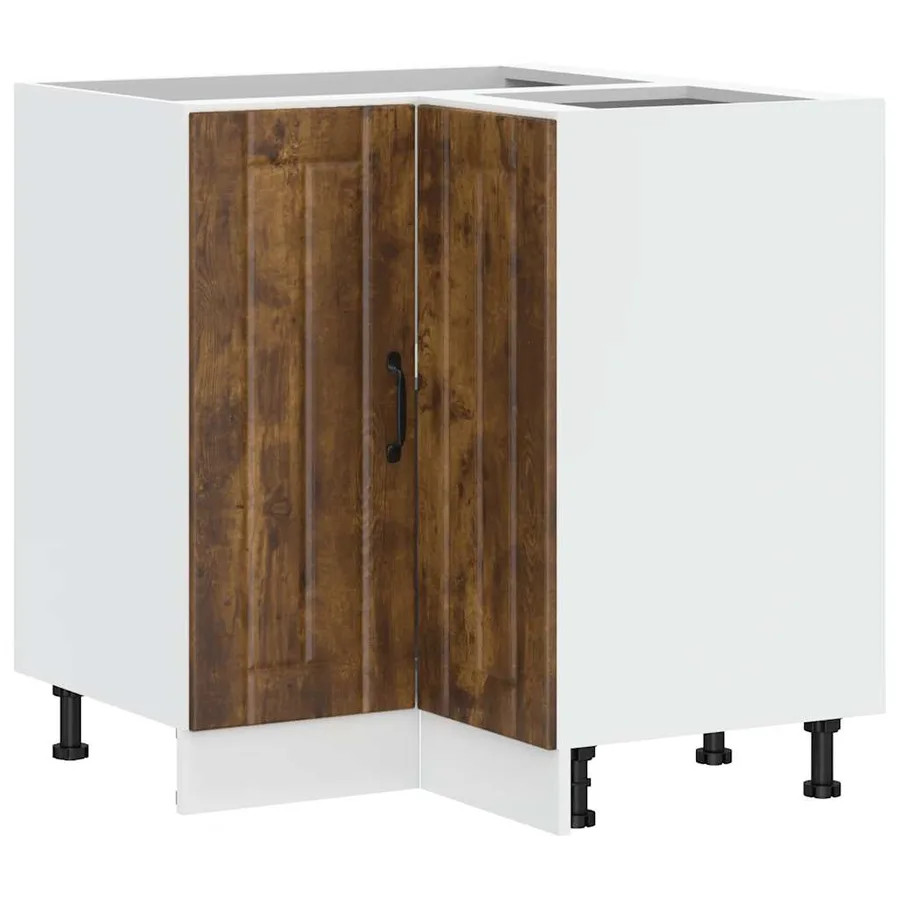 Armoire d'angle de cuisine Lucca chêne fumé bois d'ingénierie - 2