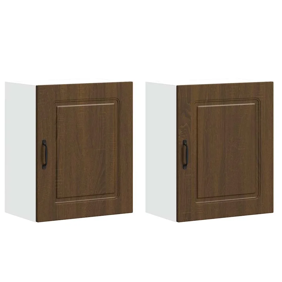 Armoires murales de cuisine 2 pcs Kalmar en bois d'ingénierie chêne brun - 2