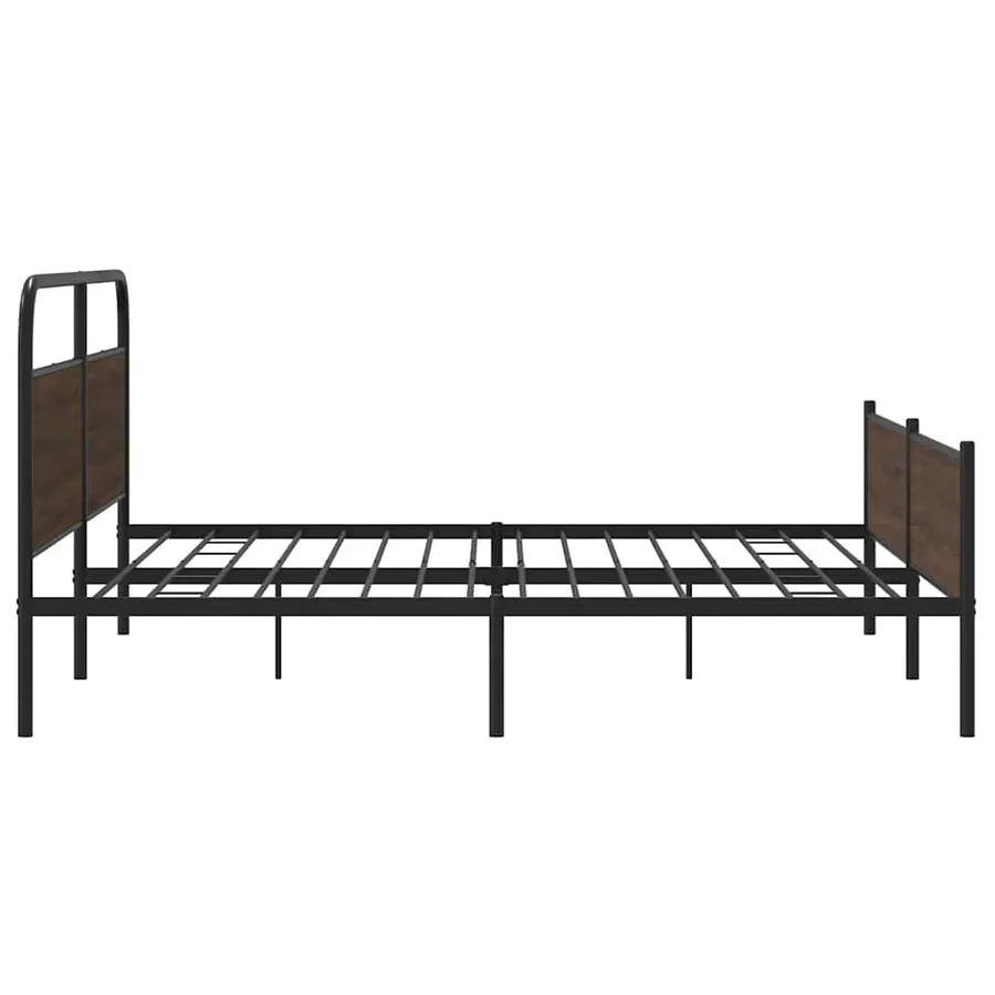 Cadre de lit en métal sans matelas chêne marron 193x203 cm - 6