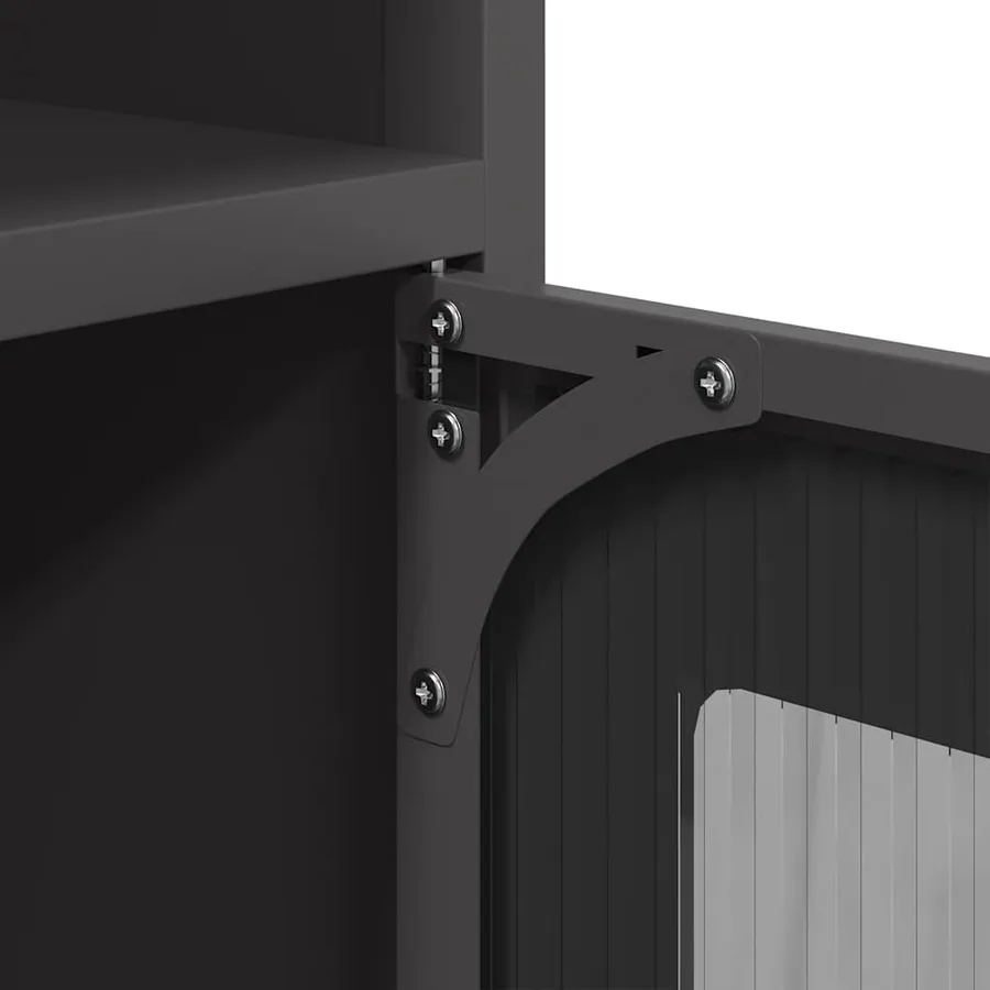 Buffet noir 100,5x39x107 cm acier laminé à froid - 11