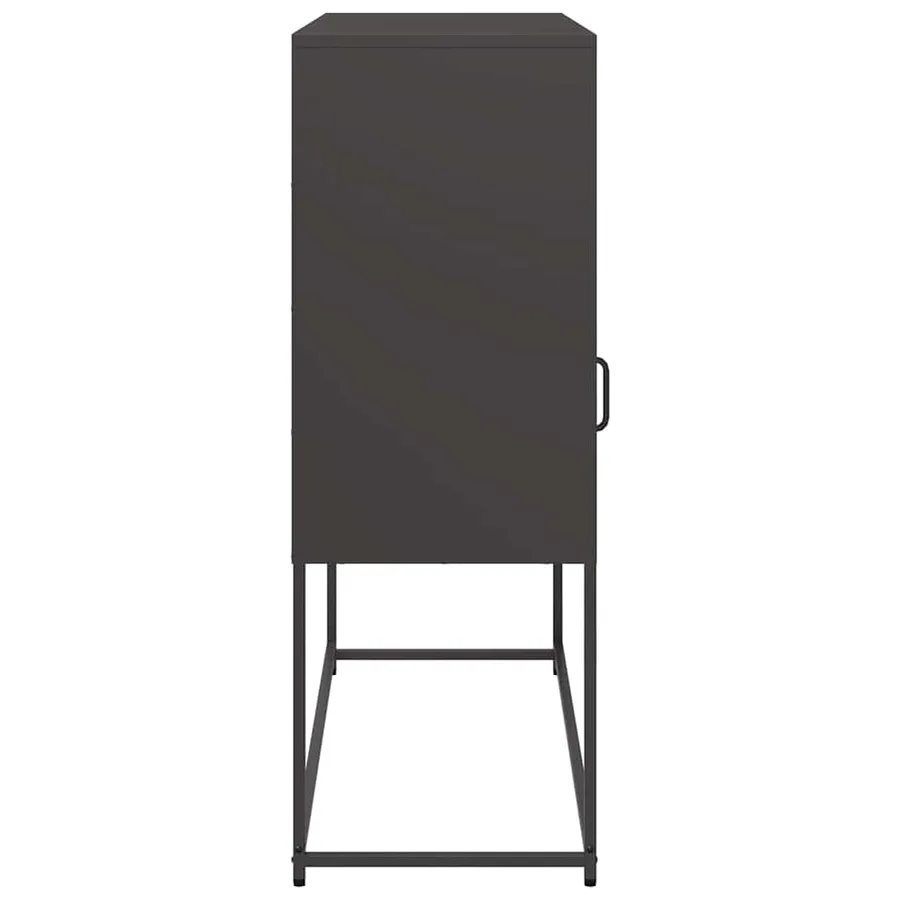 Buffet noir 100,5x39x107 cm acier laminé à froid - 7