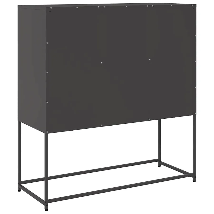 Buffet noir 100,5x39x107 cm acier laminé à froid - 8