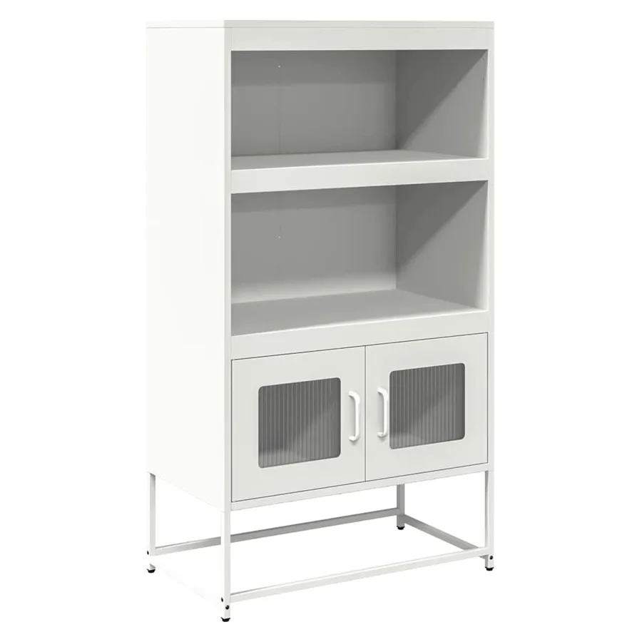 Buffet haut blanc 68x39x123 cm acier - 2