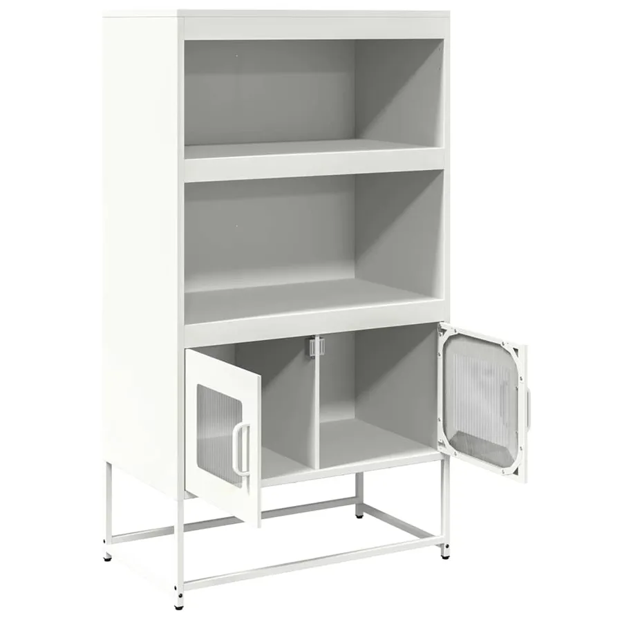 Buffet haut blanc 68x39x123 cm acier - 6