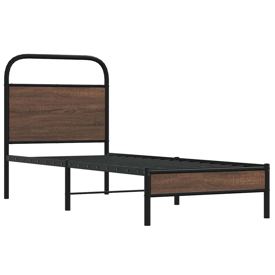 Cadre de lit sans matelas 80x200cm chêne marron bois ingénierie - 3