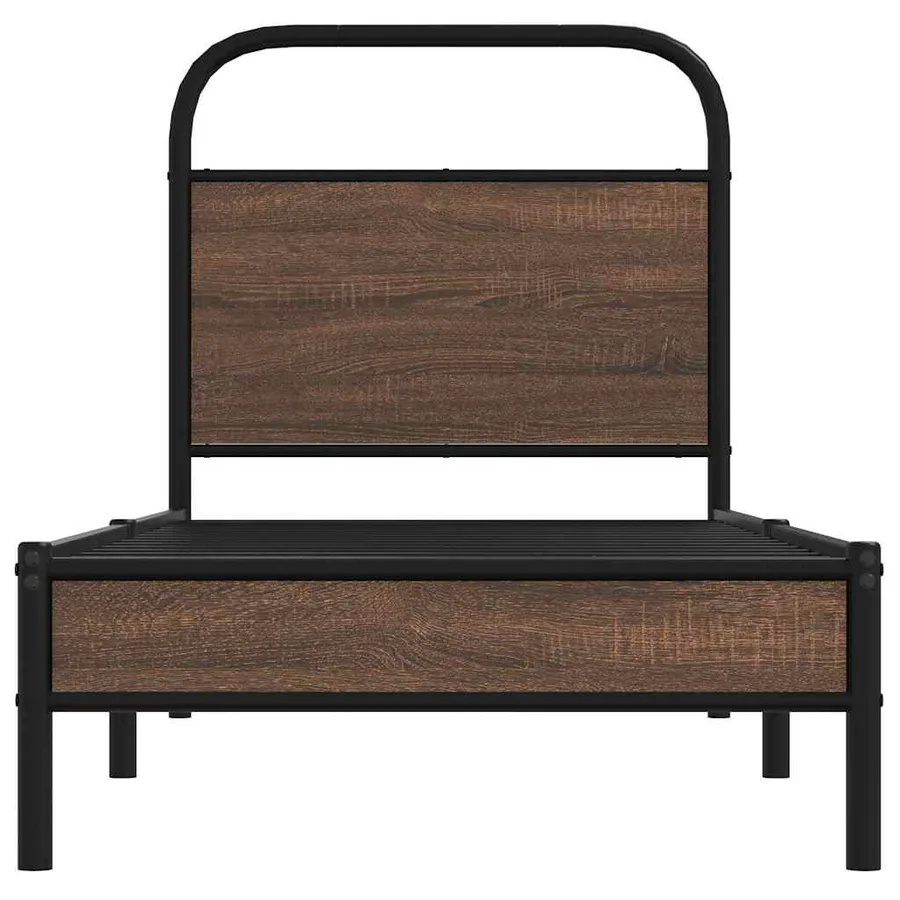 Cadre de lit sans matelas 80x200cm chêne marron bois ingénierie - 5