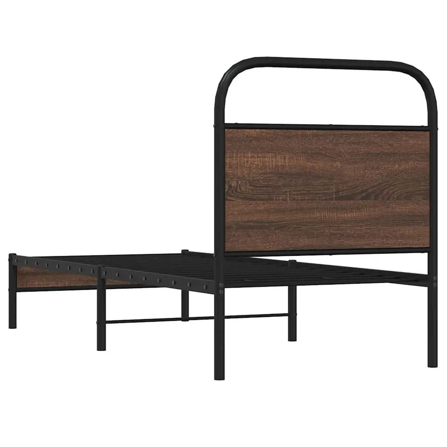Cadre de lit sans matelas 80x200cm chêne marron bois ingénierie - 7