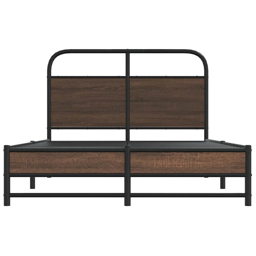 Cadre de lit sans matelas 135x190 cm chêne marron - 5
