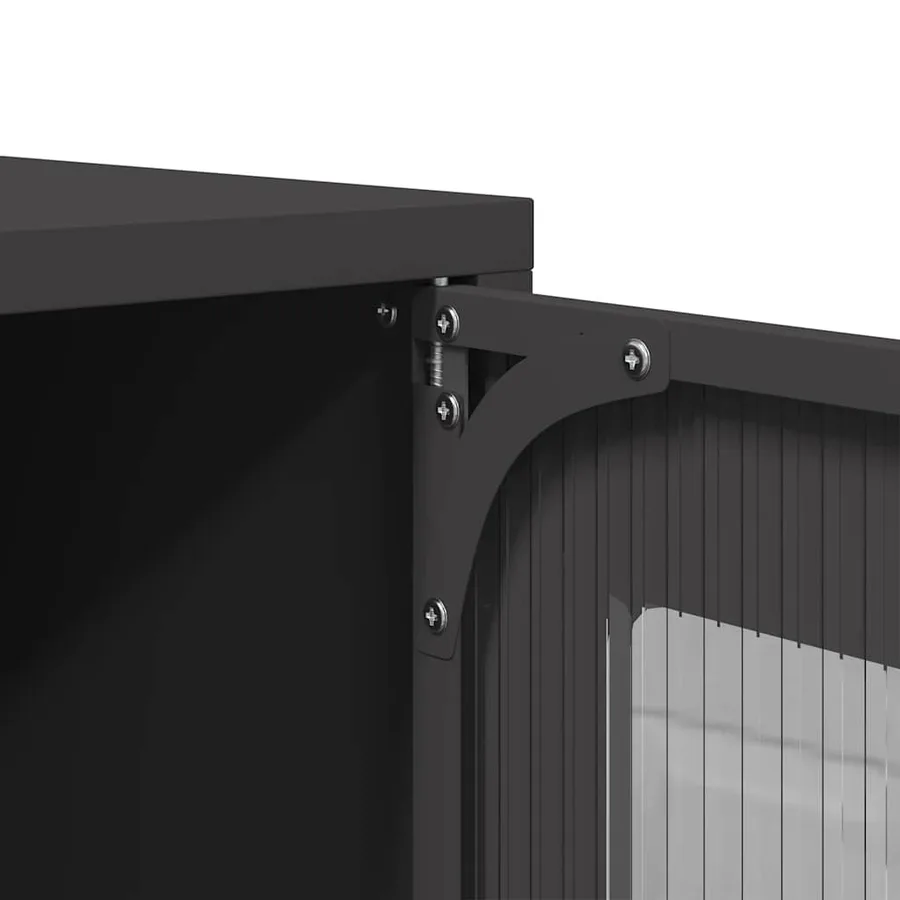 Buffet haut noir 68x39x107 cm acier - 10