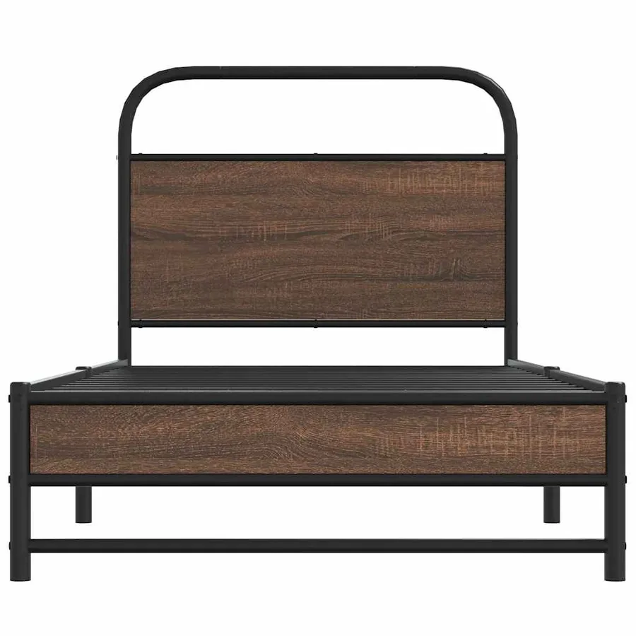 Cadre de lit sans matelas 100x190 cm chêne marron - 5