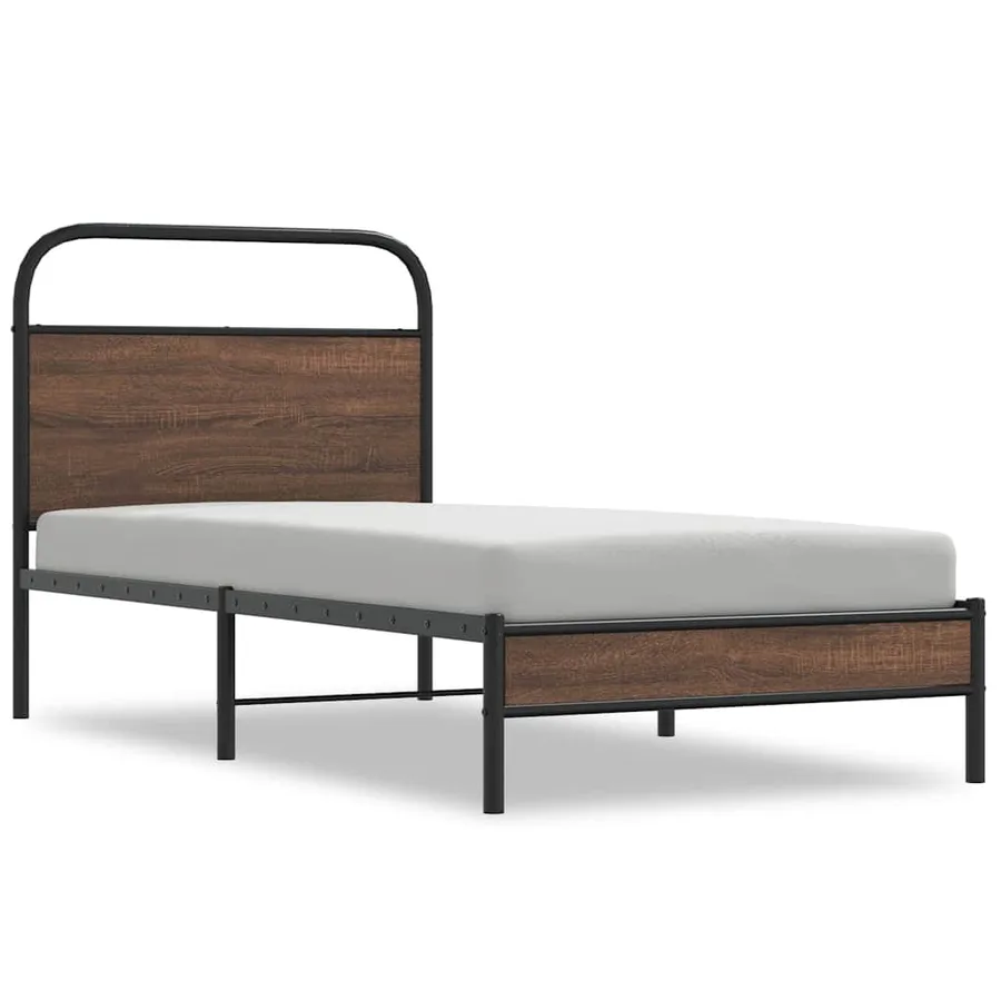 Cadre de lit sans matelas 107x203 cm chêne marron - 2