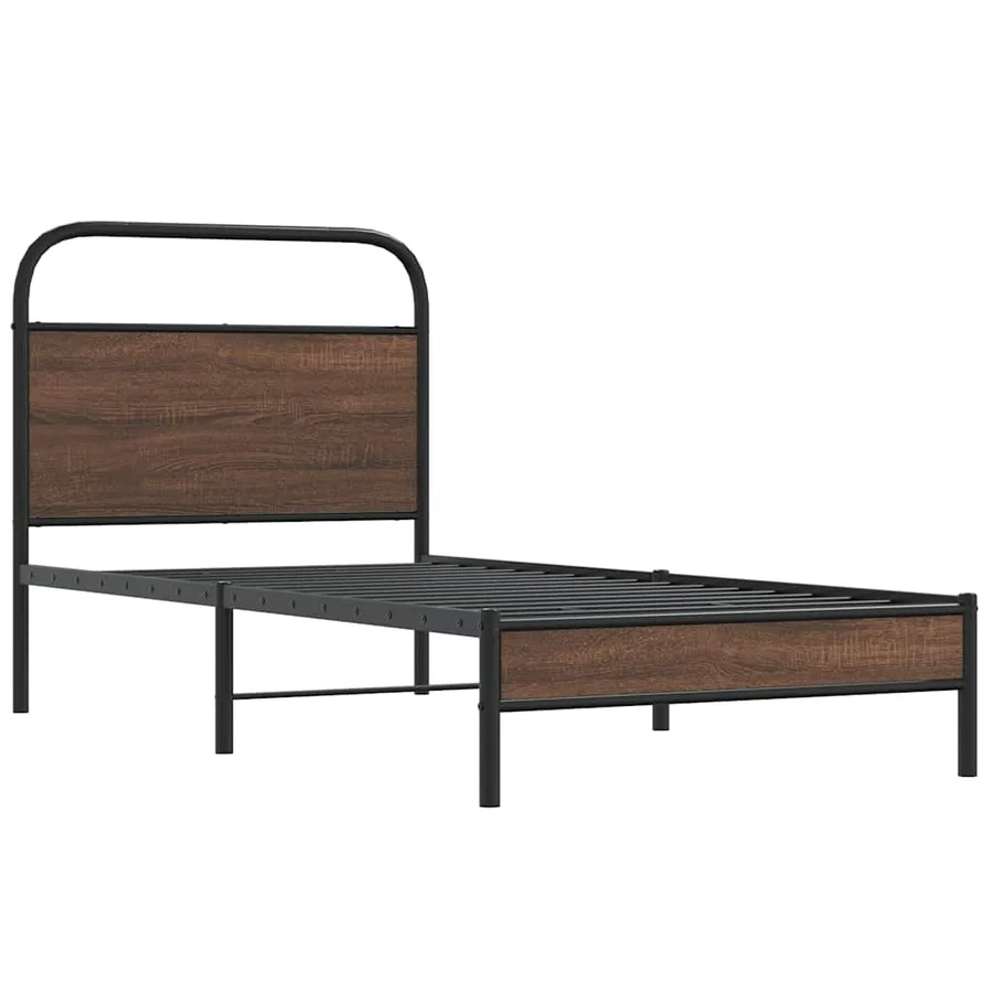 Cadre de lit sans matelas 107x203 cm chêne marron - 3