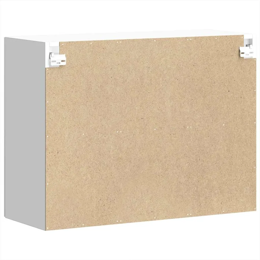 Armoire murale de cuisine avec porte vitrée "Lucca" Bois d'ingénierie blanc brillant - 9