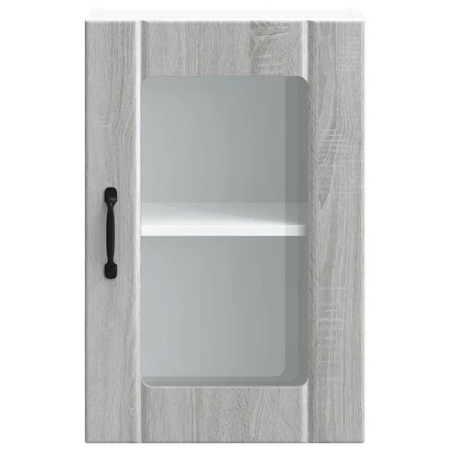 Armoire murale de cuisine avec porte en verre Lucca sonoma gris - 6
