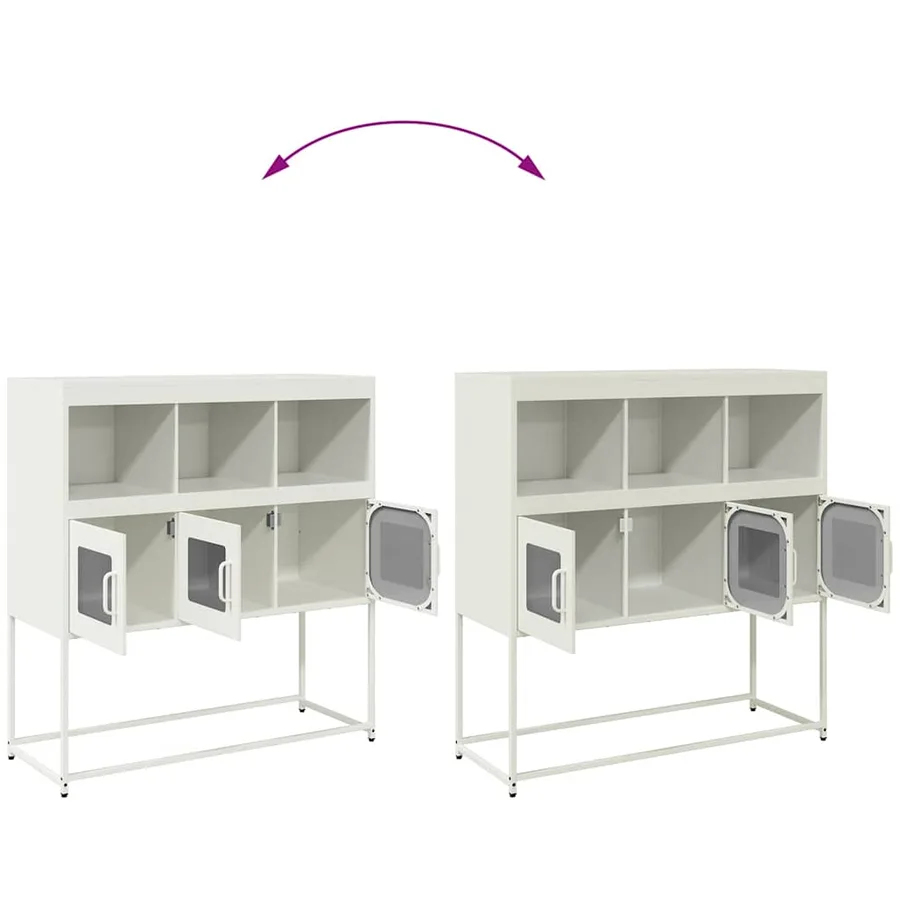Buffet blanc 100,5x39x107 cm acier laminé à froid - 10