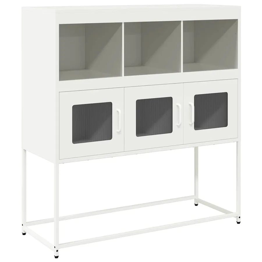 Buffet blanc 100,5x39x107 cm acier laminé à froid - 2
