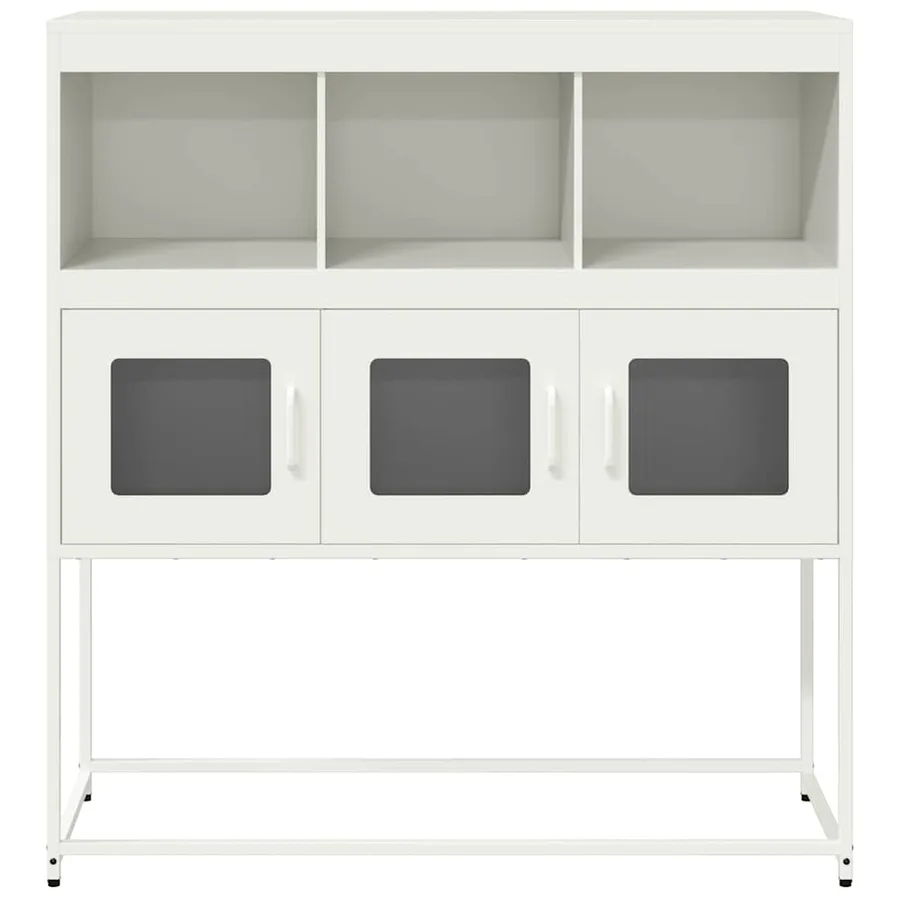 Buffet blanc 100,5x39x107 cm acier laminé à froid - 5