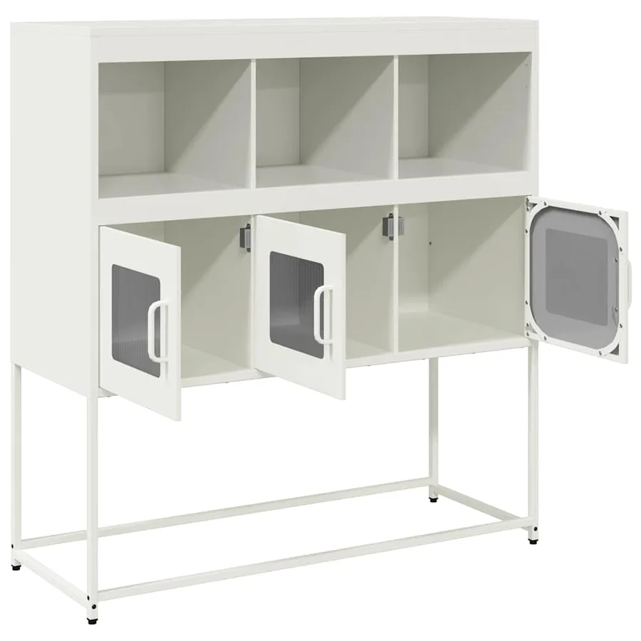 Buffet blanc 100,5x39x107 cm acier laminé à froid - 6