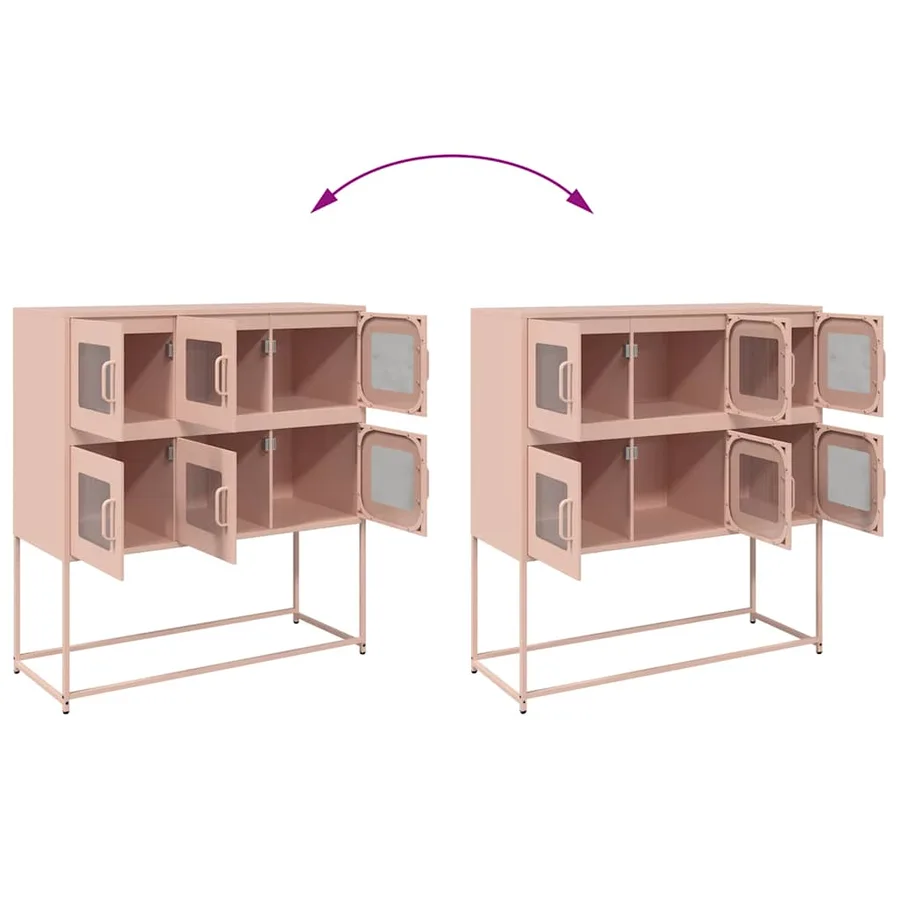 Buffet rose 100,5x39x107 cm acier laminé à froid - 10