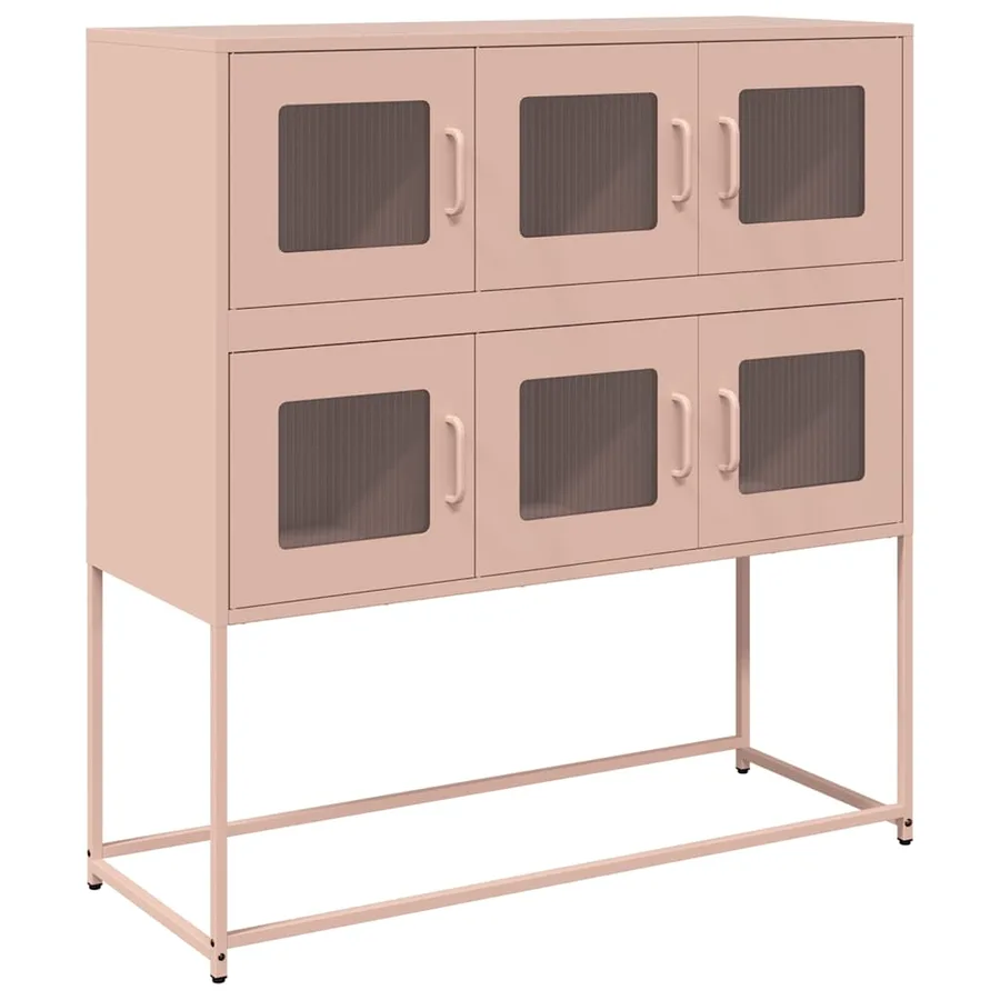 Buffet rose 100,5x39x107 cm acier laminé à froid - 2