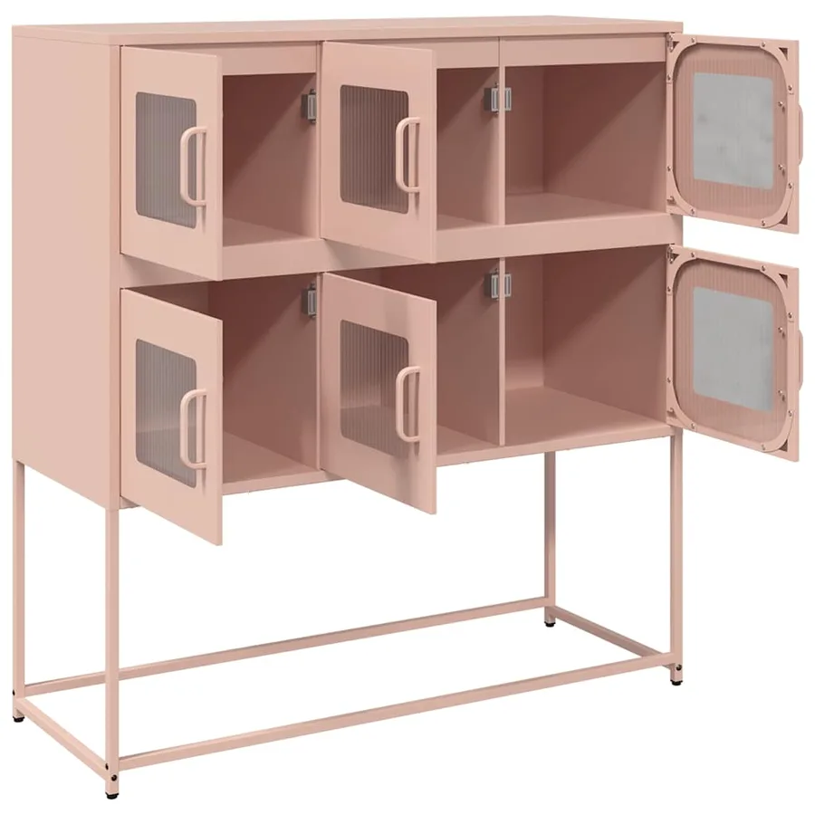 Buffet rose 100,5x39x107 cm acier laminé à froid - 6