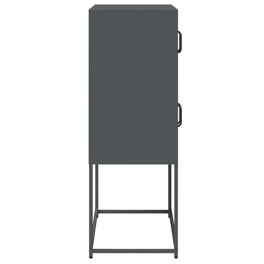 Buffet haut anthracite 68x39x107 cm acier - 7