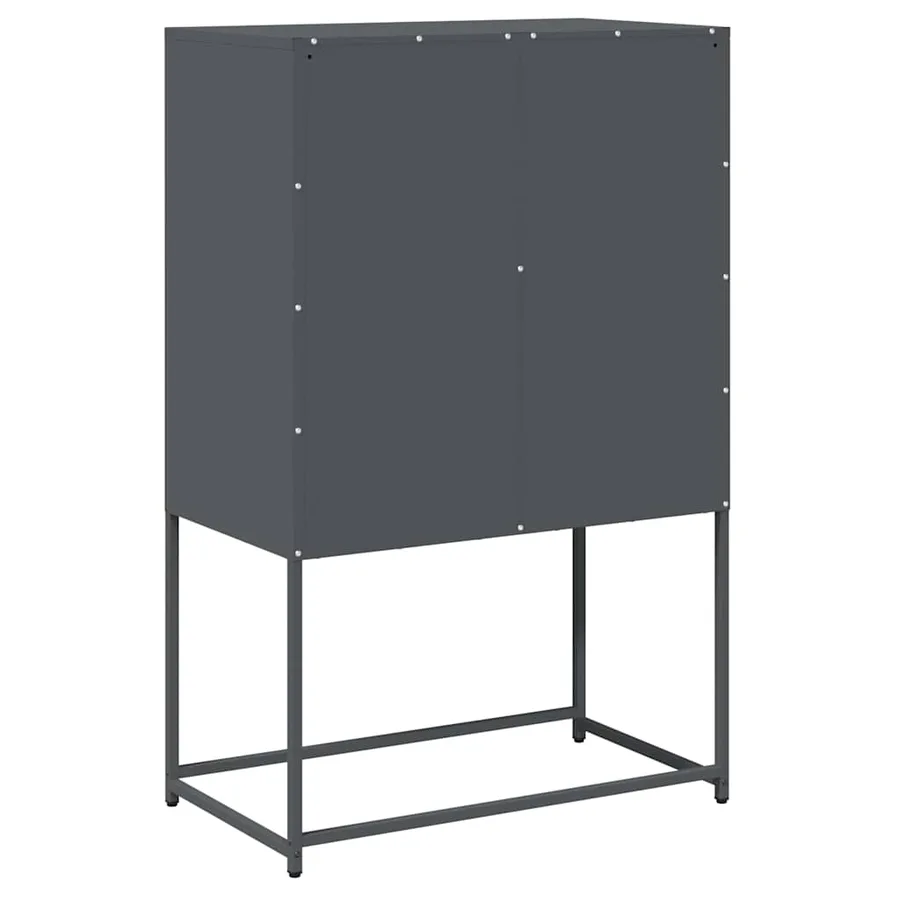 Buffet haut anthracite 68x39x107 cm acier - 8