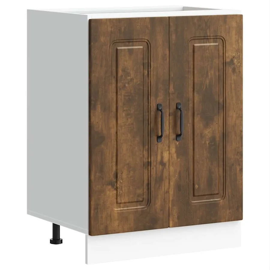 Meuble bas pour évier Kalmar chêne fumé bois d'ingénierie - 2
