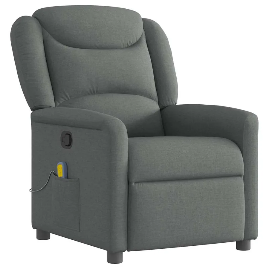 Fauteuil de massage inclinable Gris foncé Tissu - 2