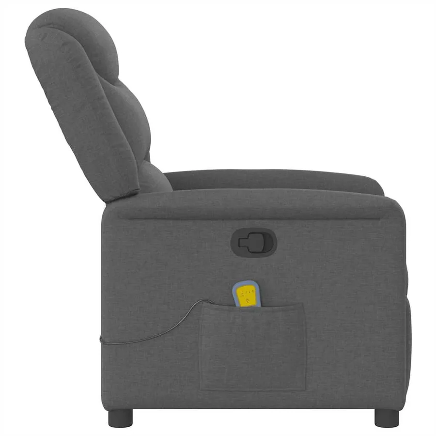 Fauteuil de massage inclinable Gris foncé Tissu - 4