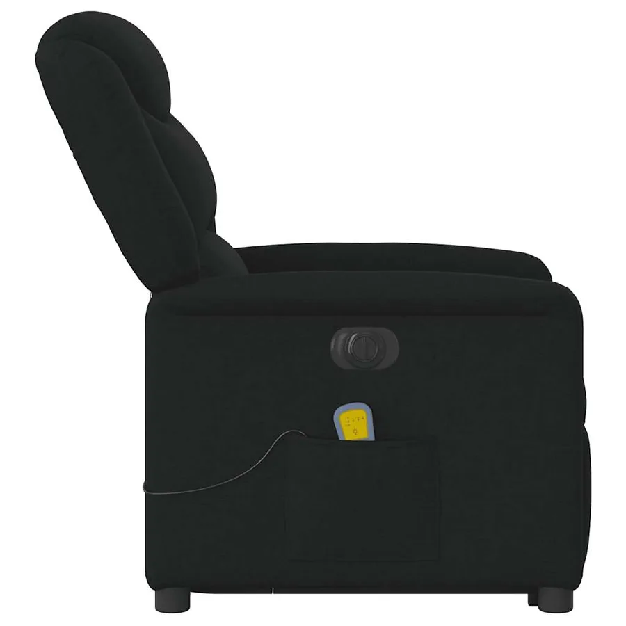 Fauteuil inclinable de massage électrique Noir Tissu - 6
