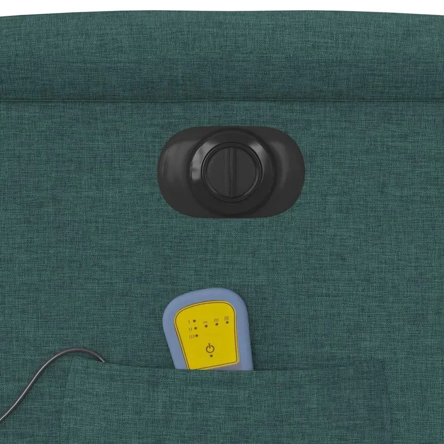 Fauteuil inclinable de massage électrique Vert foncé Tissu - 13