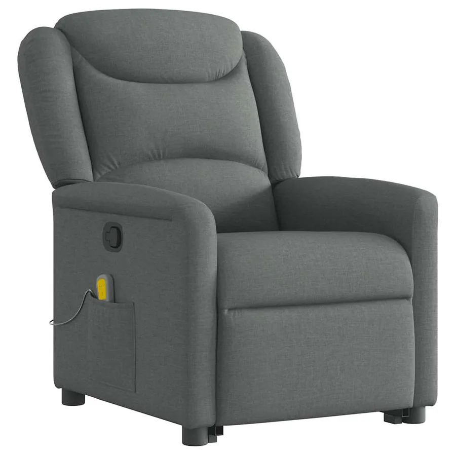 Fauteuil de massage inclinable Gris foncé Tissu - 4