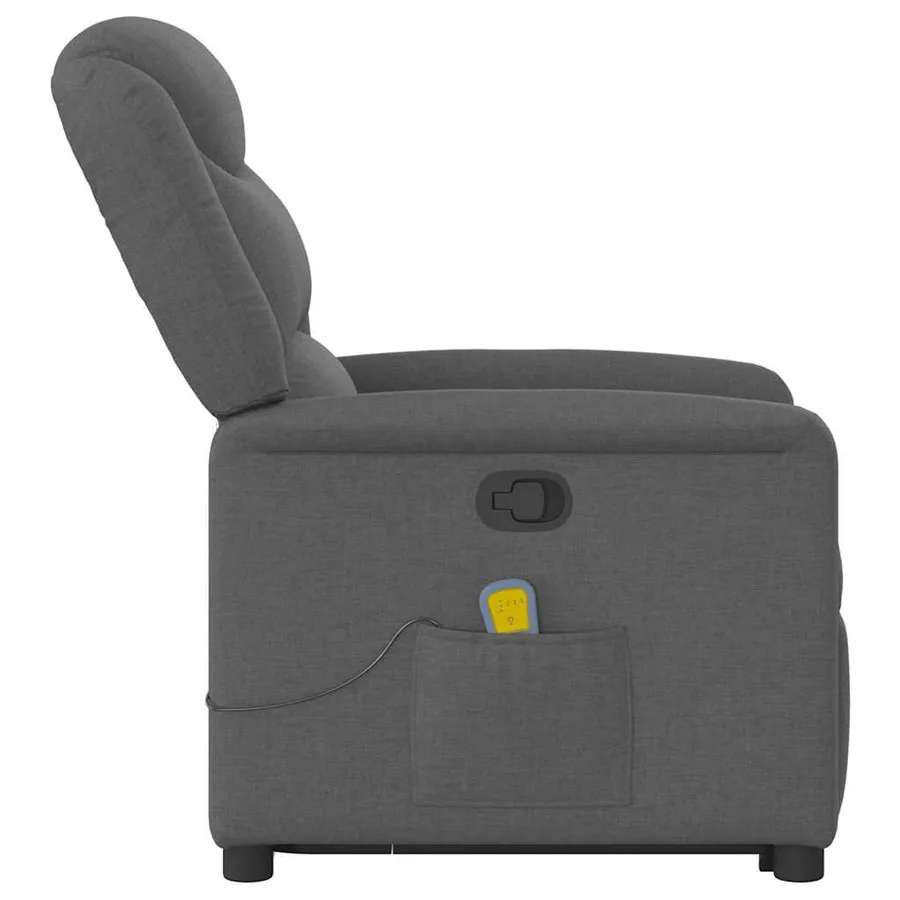Fauteuil de massage inclinable Gris foncé Tissu - 6
