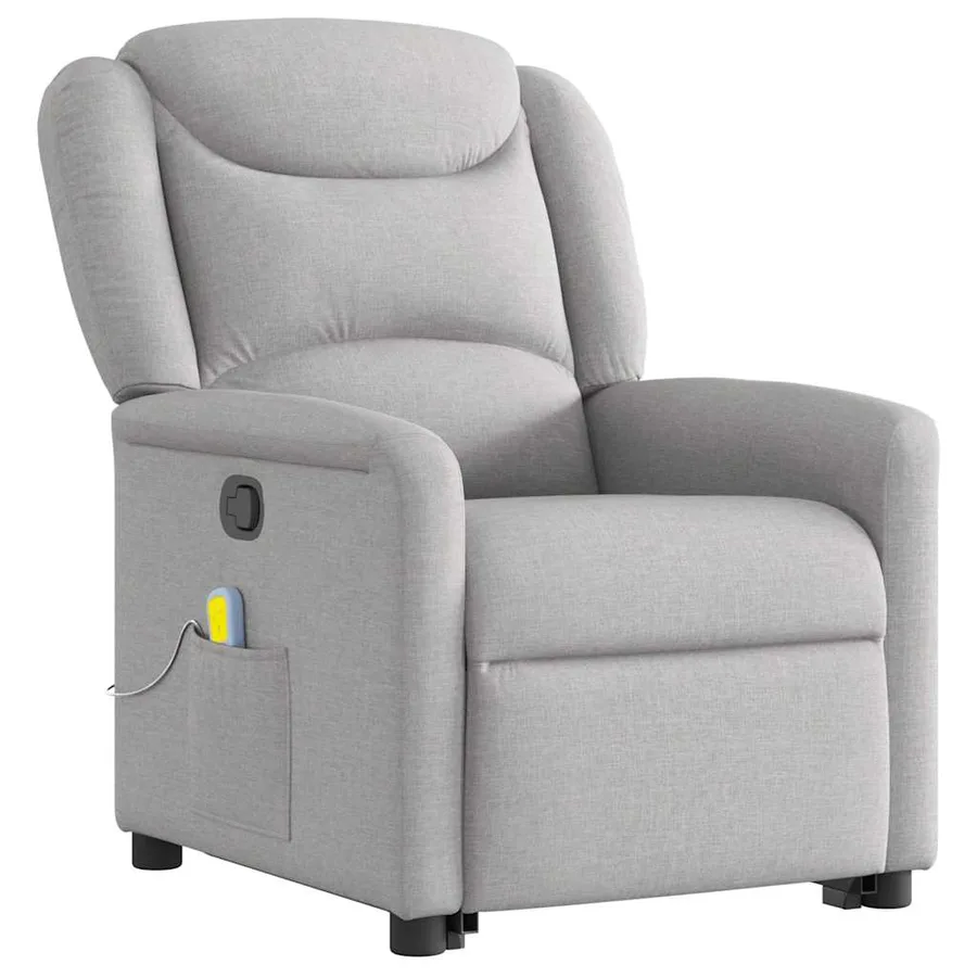 Fauteuil de massage inclinable gris nuage tissu - 4