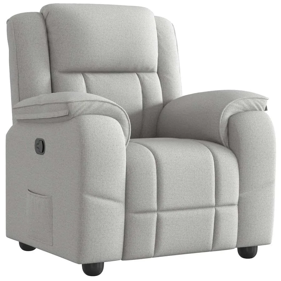 Fauteuil inclinable gris nuage tissu - 2