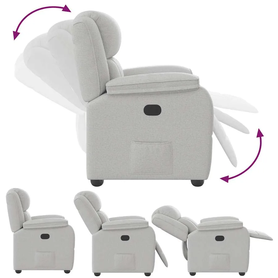 Fauteuil inclinable gris nuage tissu - 6