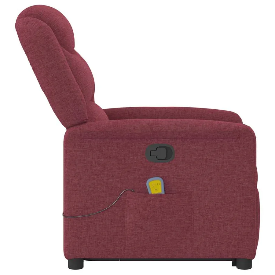 Fauteuil inclinable de massage Rouge bordeaux Tissu - 6