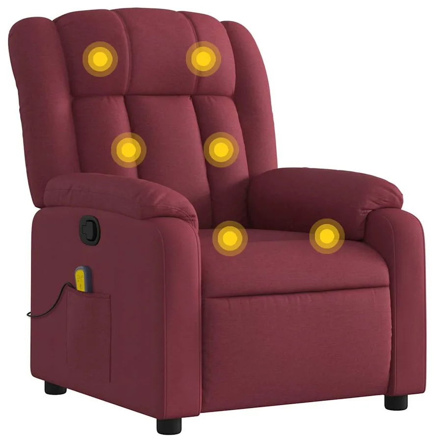 Fauteuil de massage inclinable Rouge bordeaux Tissu - 2