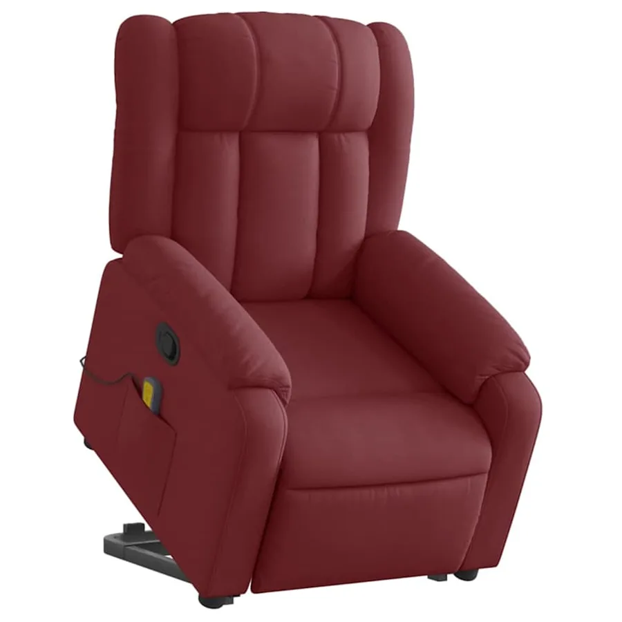 Fauteuil inclinable de massage Rouge bordeaux Tissu - 3