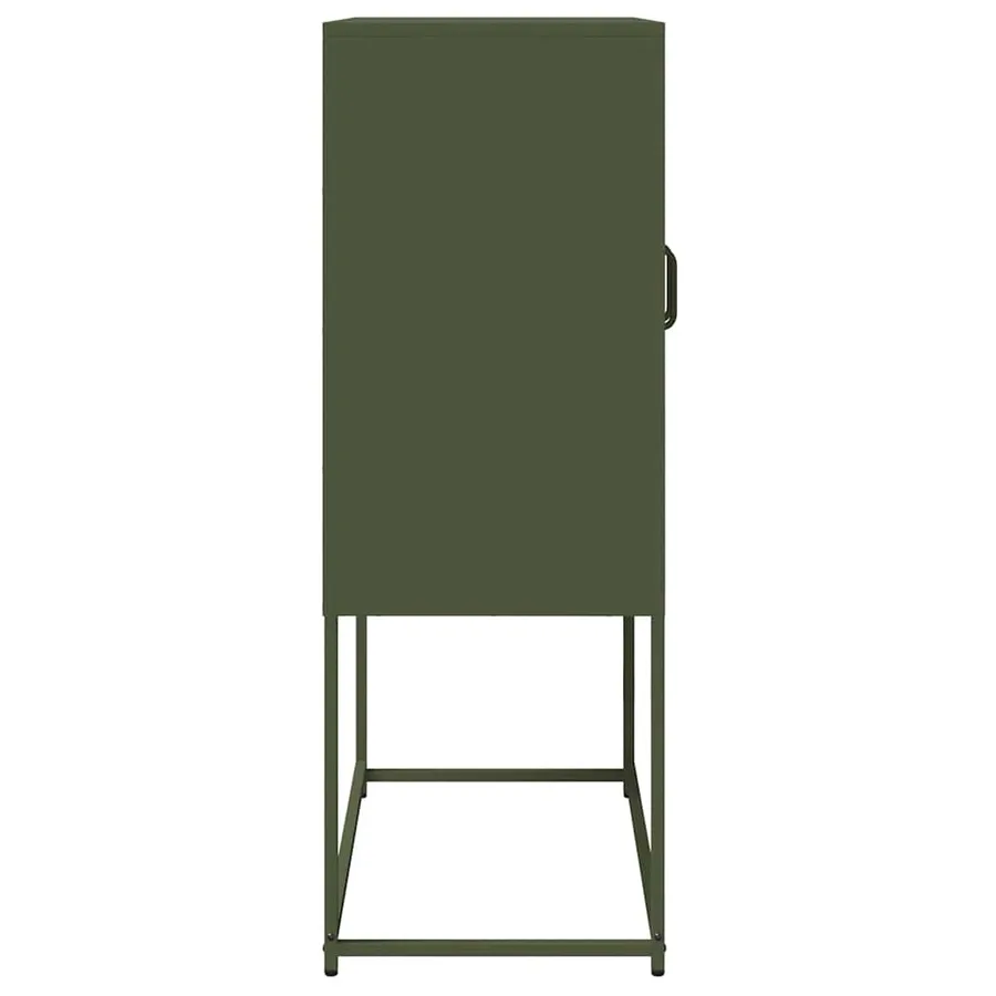 Buffet haut vert olive 68x39x107 cm acier - 7