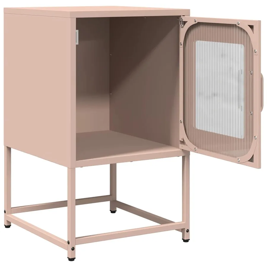 Table de chevet rose 36x39x60,5 cm acier laminé à froid - 4