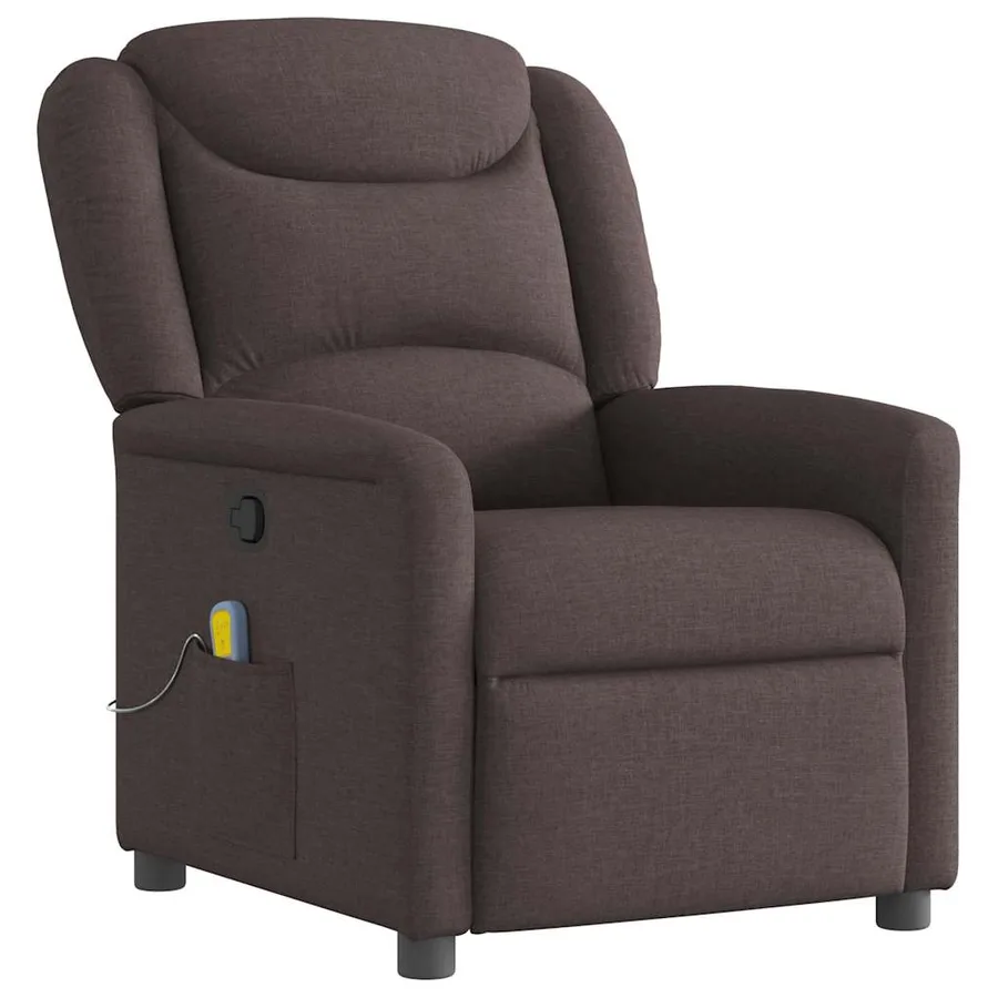 Fauteuil de massage inclinable Marron foncé Tissu - 2