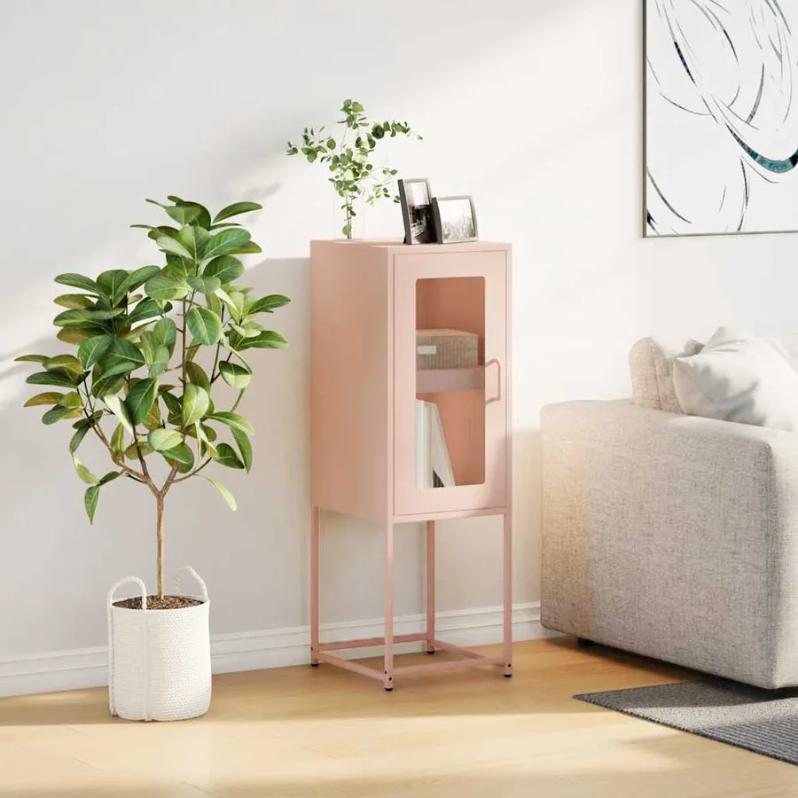 Buffet rose 36x39x107 cm acier laminé à froid - 3