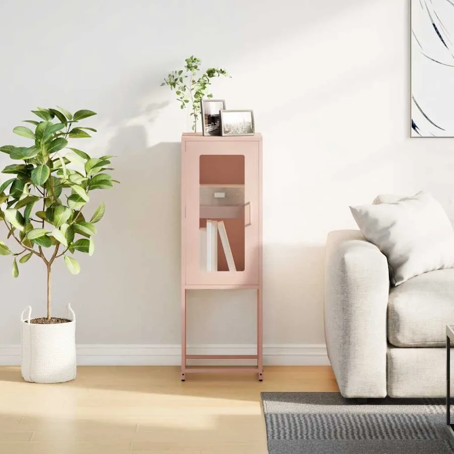 Buffet rose 36x39x107 cm acier laminé à froid - 4