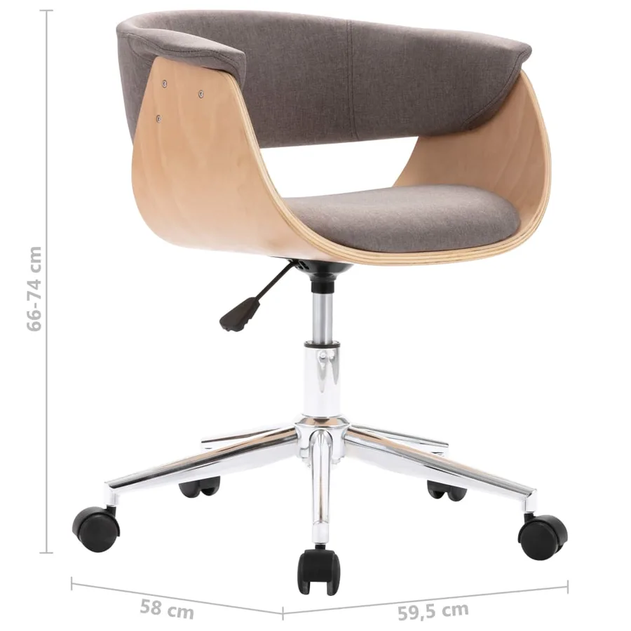 Chaises pivotantes à manger lot de 2 taupe tissu - 8
